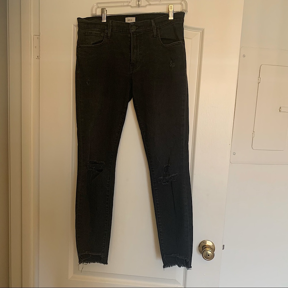 Able Black Distressed Skinny Jeans